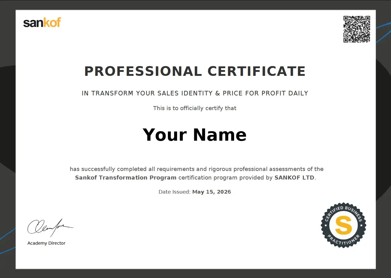 Sample Certificate - Certified Business Practitioner
